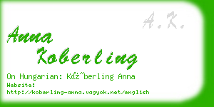 anna koberling business card